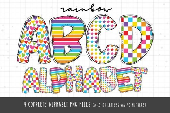 Download Alphabet Letters Heart &amp; Star Rainbow - Star Collection