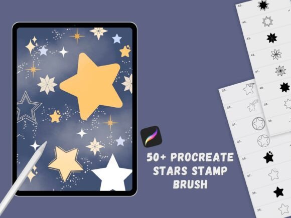 Download Procreate Star Stamps Brushes - Star Collection
