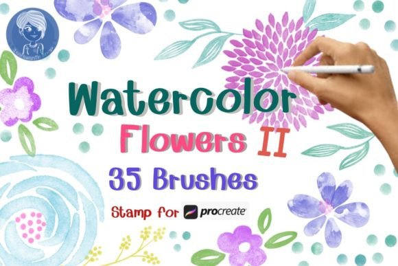 Download Watercolor Flowers II Stamp Procreate - Flowers Collection