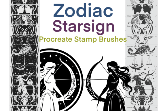Download Zodiac Starsign Procreate Brush Stamps - Star Collection