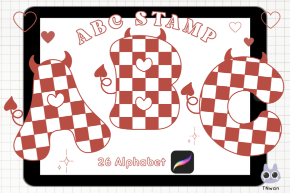 Download Y2k Alphabet Retro Procreate Brush Stamp - Alphabet Collection