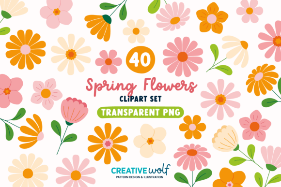 Download Whimsical Spring Flowers Clipart Set - Premium Resources