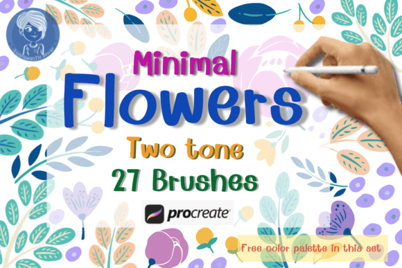 Download Minimal Flowers Brush Stamp Procreate - Flowers Collection