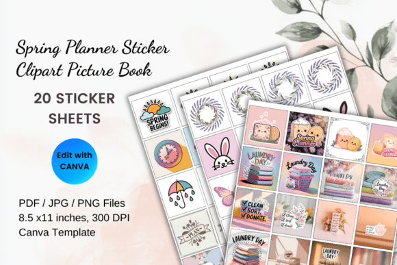 Download Spring Planner Sticker Clipart Book - Spring Collection